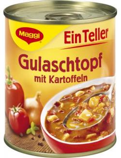 Maggi Ein Teller Gulaschtopf mit Kartoffeln