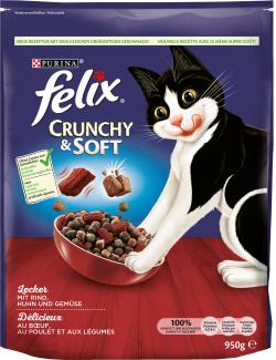 Felix Crunchy & Soft mit Rind, Huhn und Gemüse