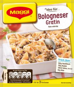 Maggi Fix für Bologneser-Gratin