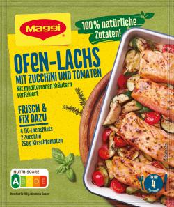 Maggi Natürlich & Bewusst Lachs mit Zucchini & Tomaten mariniert vom Blech
