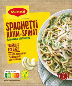 Maggi Fix für Spaghetti Rahm-Spinat