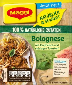 Maggi Natürlich & Bewusst Bolognese mit Rindfleisch und Tomaten