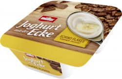 Müller Joghurt mit der Ecke Schoko Flakes Joghurt Bananen-Geschmack